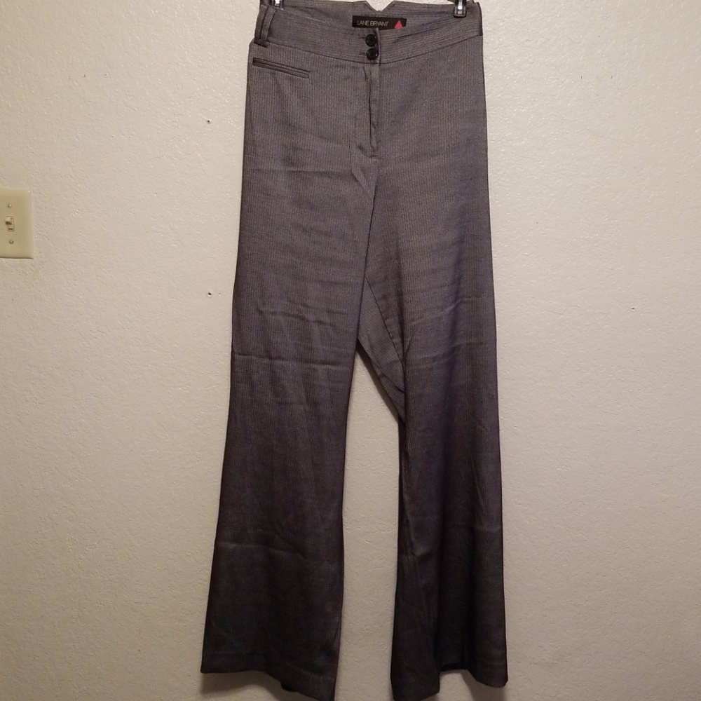Lane Bryant Dress Pants Gray Black 7 26